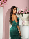 BEATRICE RUFFLE MAXI DRESS EMERALD GREEN