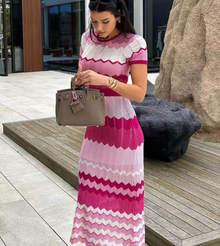  NADIA KNITTED SLIM VACAY MIDI DRESS