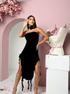 MABEL OFF SHOULDER MAXI DRESS BLACK ROSE