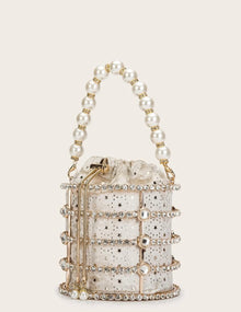  SHE IS A DIVA RHINESTONE PEARLS BAG