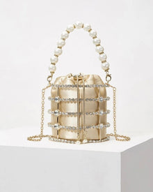  SHE IS A DIVA RHINESTONE PEARLS BAG