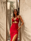 ALBA CUT-OUT MAXI DRESS RED